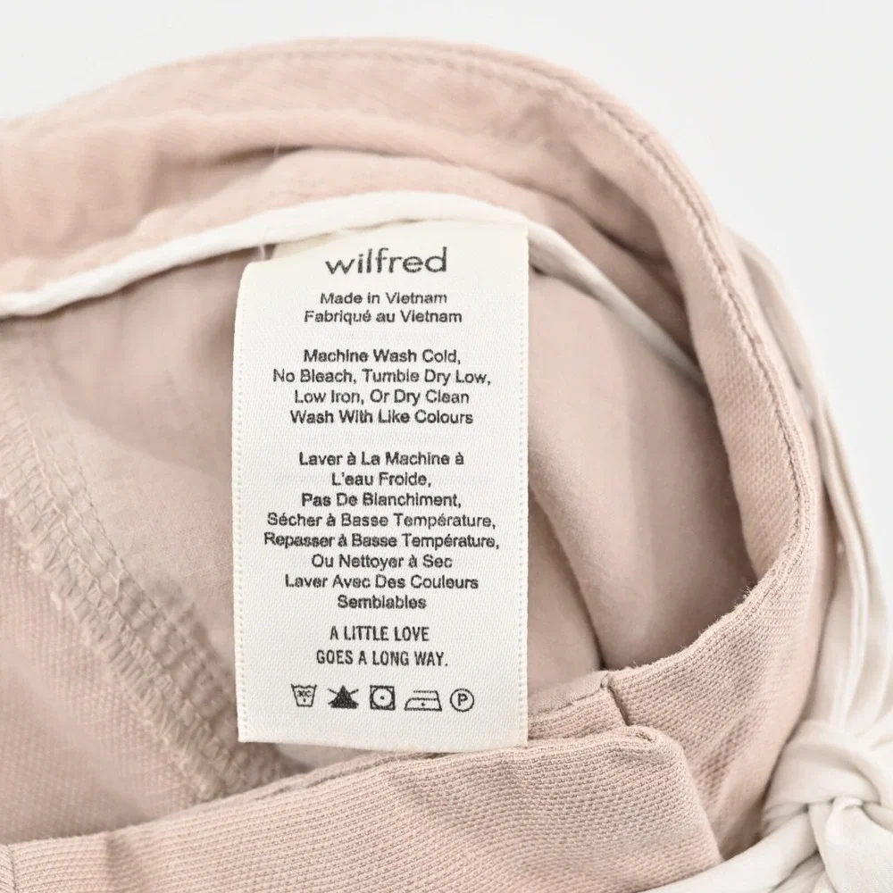 Aritzia Wilfred Allant Cropped Pants Womens Size 2 Pink Linen Boho Chic